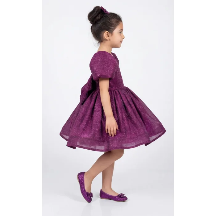 Mürdüm ParılıtılI Simli Kabarık Elbise