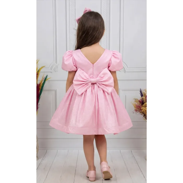 Pembe Simli Parıltılı Elbise Abiye Gelinlik