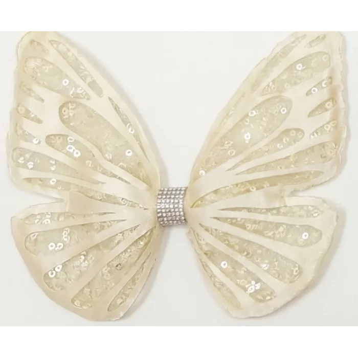 Krem Tak Çıkarmalı Kabartmalı Kelebek-Kanat