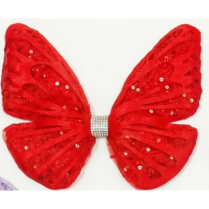 Kırmızı Tak Çıkarmalı Kabartmalı Kelebek-Kanat