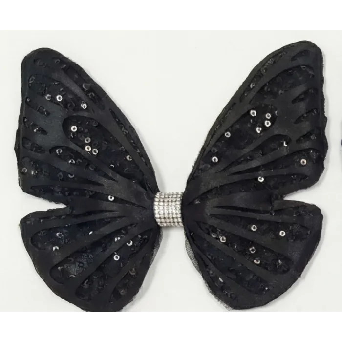 Siyah Tak Çıkarmalı Kabartmalı Kelebek-Kanat