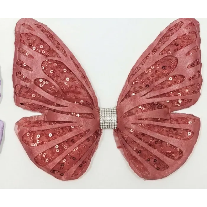 Gül Kurusu Tak Çıkarmalı Kabartmalı Kelebek-Kanat