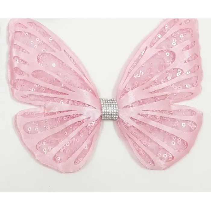 Pembe Tak Çıkarmalı Kabartmalı Kelebek-Kanat