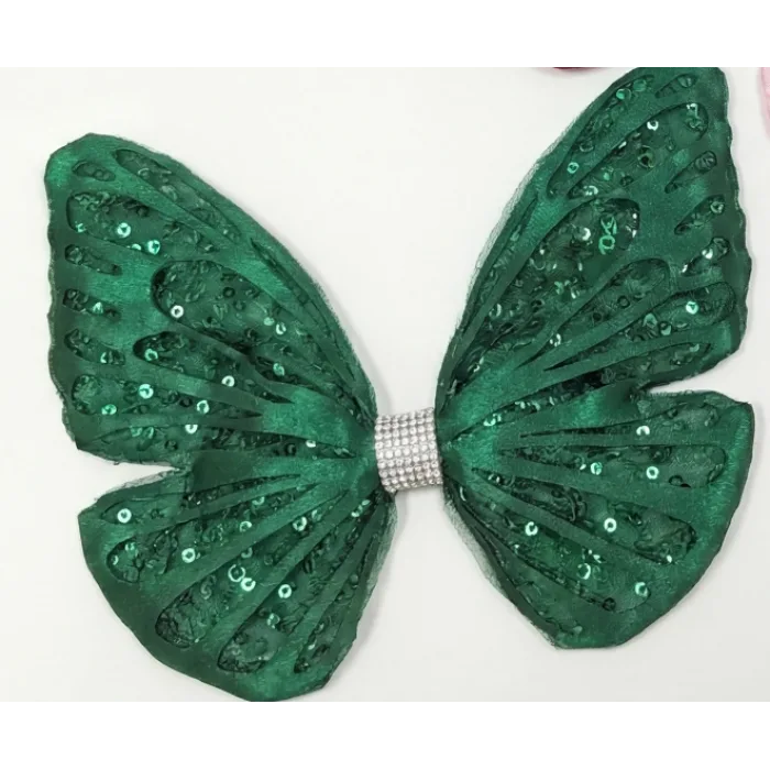 Zümrüt Yeşili Tak Çıkarmalı Kabartmalı Kelebek-Kanat