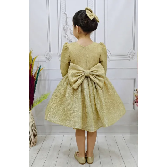 Bej Parıltılı Zincir Kendliğinden simli Kabarık Elbise Abiye Gelinlik