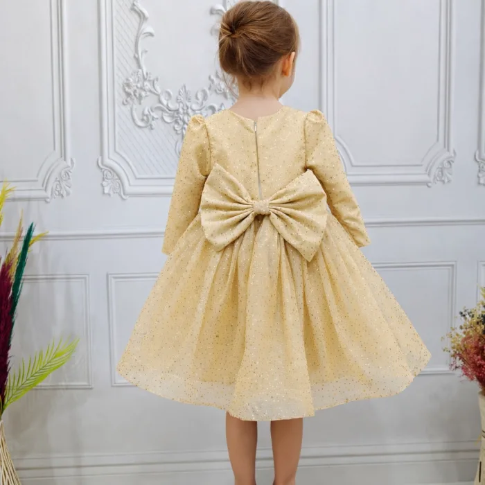 Bej Taşlı  Kendiliğinden simli Kabarık Elbise Abiye Gelinlik