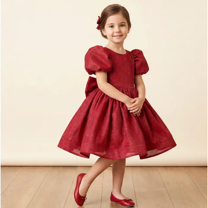 Bordo Parıltılı Elbise Abiye Gelinlik