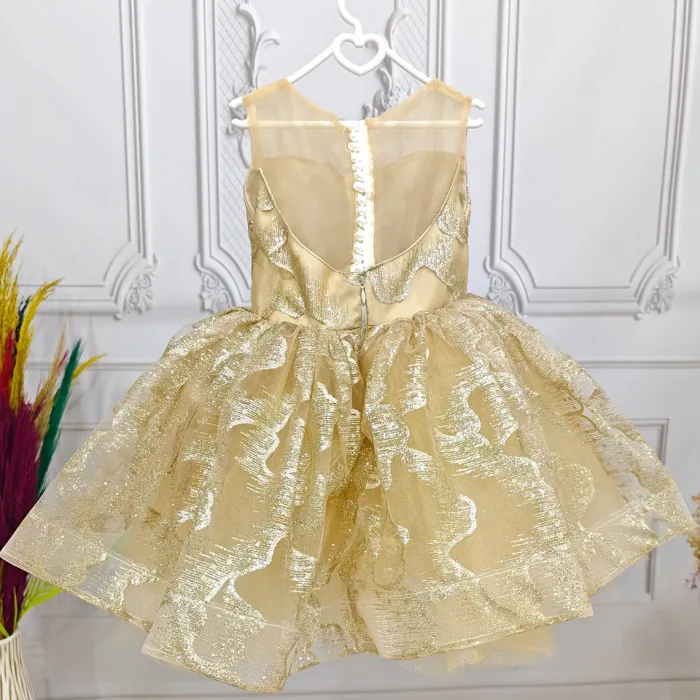 Gold Parıltılı Simli Elbise Abiye Gelinlik