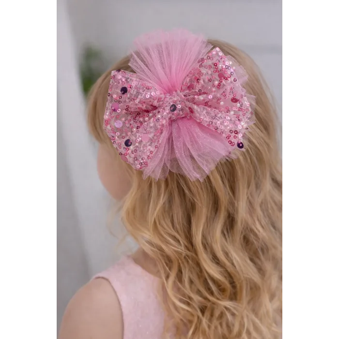 Kız Çocuk Pembe Payetli Klips Toka