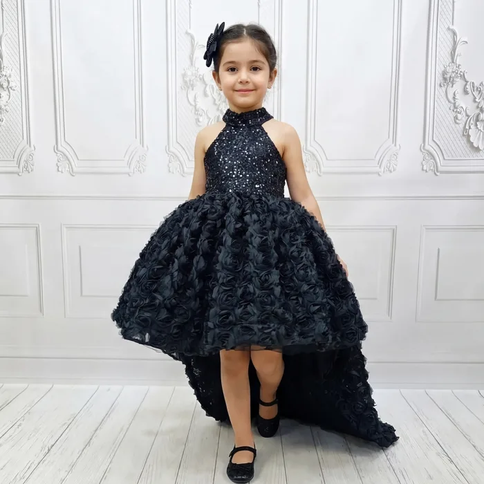 Siyah Kuyruklu Taşlı Boncuklu + .çıkarabilir kuyruk set Kabarık Elbise Abiye Gelinlik