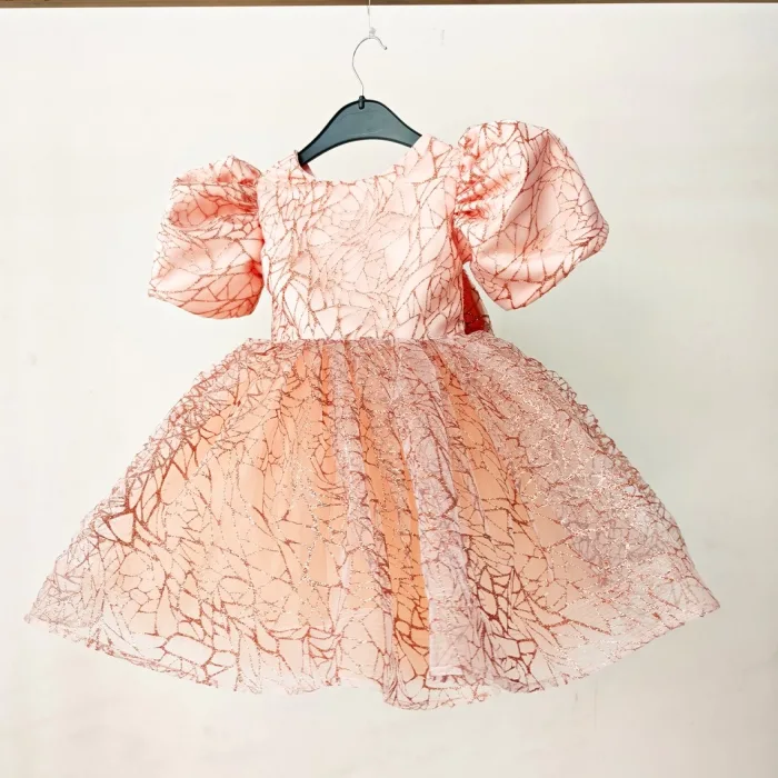 Yavru Ağzı Dalgalı Parıltılı Kabarık Elbise