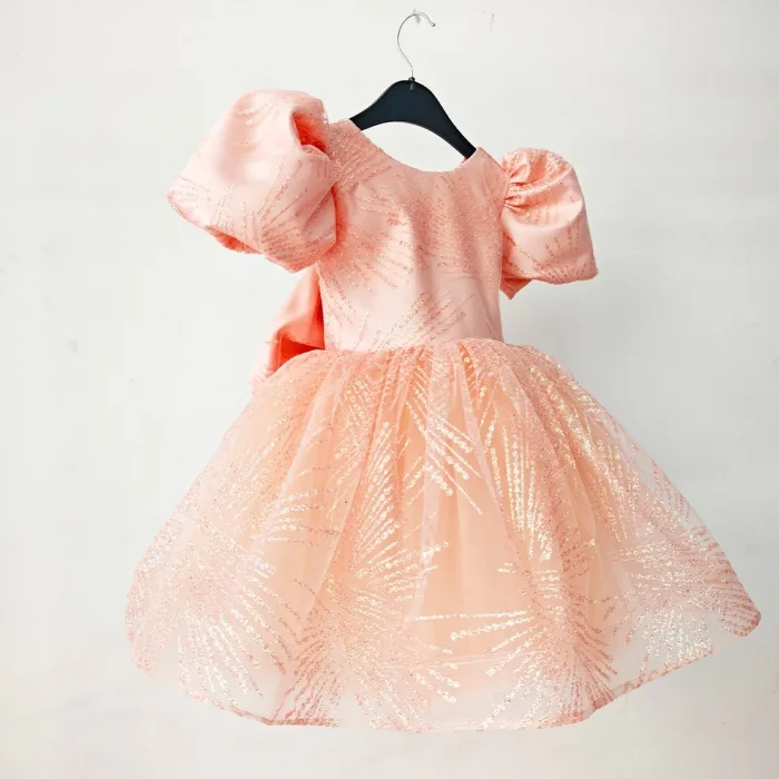 Yavru Ağzı Parıltılı Kabarık Elbise