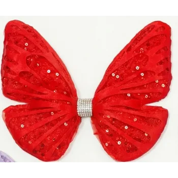 Kırmızı Tak Çıkarmalı Kabartmalı Kelebek-Kanat