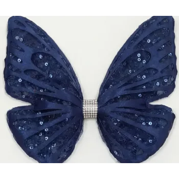 Lacivert Tak Çıkarmalı Kabartmalı Kelebek-Kanat