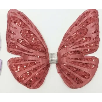 Gül Kurusu Tak Çıkarmalı Kabartmalı Kelebek-Kanat