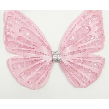 Pembe Tak Çıkarmalı Kabartmalı Kelebek-Kanat