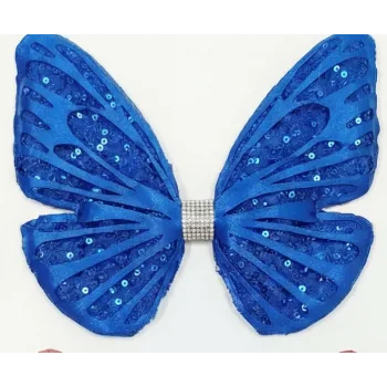 Saks Mavisi Tak Çıkarmalı Kabartmalı Kelebek-Kanat