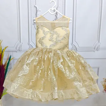 Gold Parıltılı Simli Elbise Abiye Gelinlik