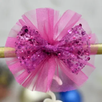 Kız Çocuk Fuşya Boncuklu Payetli Klips Toka