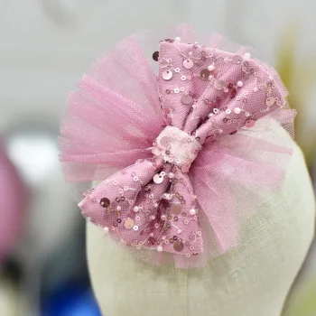 Kız Çocuk Gül Kurusu Boncuklu Boncuklu Payetli Klips Toka