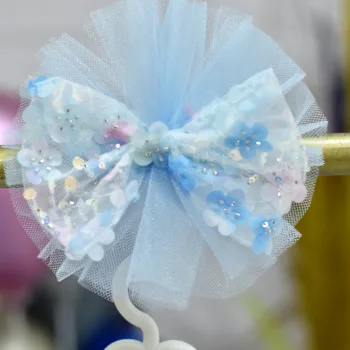 Kız Çocuk Bebe Mavisi Çiçek Desenli Klips Toka