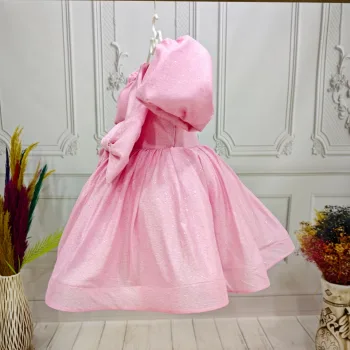 Pembe Simli Parıltılı Elbise Abiye Gelinlik