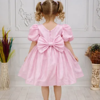 Pembe Simli Parıltılı Elbise Abiye Gelinlik