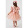 Somon Yavru Ağzı Parıltılı Kabarık Elbise
