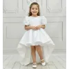 Kız Çocuk Beyaz Boncuklu Payetli Kuyruklu Kabarık Elbise