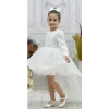 Kız Çocuk Beyaz Kuyruklu Kabarık Elbise