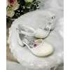 Kız Çocuk Beyaz Taşlı Renk Topuklu Ayakkabı