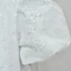 Kız Çocuk Beyaz Boncuklu Payetli Kuyruklu Kabarık Elbise