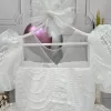 Kız Çocuk Beyaz Desenli Kabarık Elbise