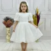 Kız Çocuk Beyaz Kuyruklu Kabarık Elbise