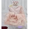 Kız Çocuk Parıltılı Kabarık Pudra Pul Payet Tek Omuz Elbise