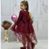 Kız Çocuk Kuyruklu Bordo Kabarık Elbise