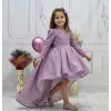 Kız Çocuk Kuyruklu Lila Simli Kabarık Elbise