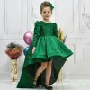 Kız Çocuk Kuyruklu Zümrüt Yeşili Kabarık Elbise