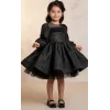 Kız Çocuk Siyah Parıltılı Üstü Tül Detaylı Kabarık Elbise Abiye Gelinlik