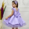 Kız Çocuk Lila Boncuklu Kabarık Elbise Abiye Gelinlik