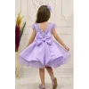 Kız Çocuk Lila Boncuklu Kabarık Elbise Abiye Gelinlik