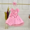 Kız Çocuk Pembe Boncuklu Kabarık Elbise Abiye Gelinlik