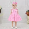 Kız Çocuk Pembe Gül 3D Kabarık Elbise Abiye Gelinlik