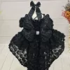 Kız Çocuk Siyah Gül 3D Ayakkabılı Kombin 1-2 yaş seti