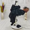 Kız Çocuk Siyah Gül 3D Ayakkabılı Kombin 1-2 yaş seti