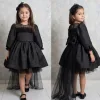 Kız Çocuk Siyah Parıltılı Kuyruklu Balon Kol Kabarık Elbise