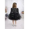 Kız Çocuk Siyah Payetli Kabarık Elbise