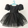 Siyah Beyaz Noktalı Kabarık Elbise