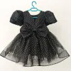 Siyah Beyaz Noktalı Kabarık Elbise