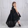 Siyah Kuyruklu Taşlı Boncuklu + .çıkarabilir kuyruk set Kabarık Elbise Abiye Gelinlik